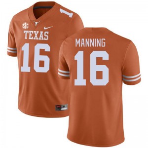 #16 Arch Manning Texas Longhorns Men SEC Conference 2024 Jersey Orange