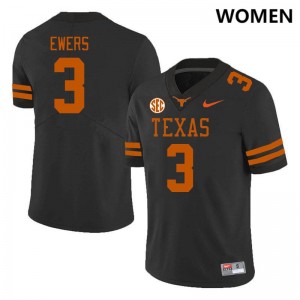 #3 Quinn Ewers Texas Longhorns Women SEC Conference High School Jersey Black