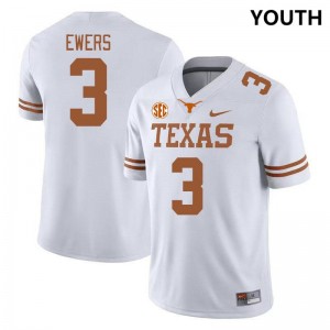 #3 Quinn Ewers Texas Longhorns Youth SEC Conference University Jersey White